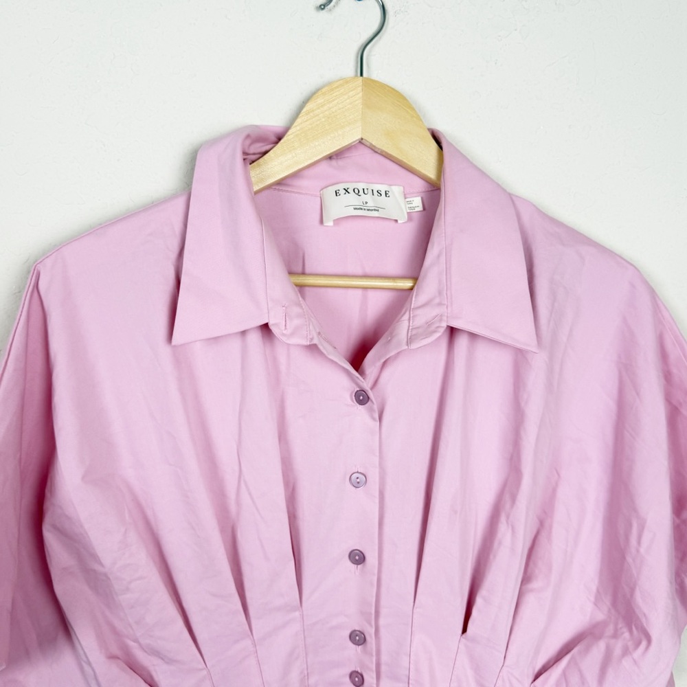 Anthropologie Pink and Burgundy Tobie Dress - Picture 4 of 10